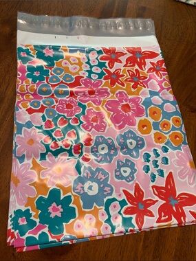 QTY 8 Floral Shipping Mailer - Pink & Teal 10”x13”